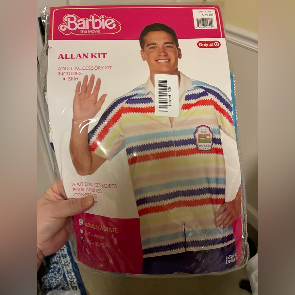 NWT Barbie Movie Allan Kit Shirt costume Halloween
